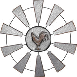 Rooster And Windill Wall Art 70x70cm