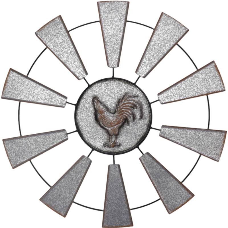 Rooster And Windill Wall Art 70x70cm