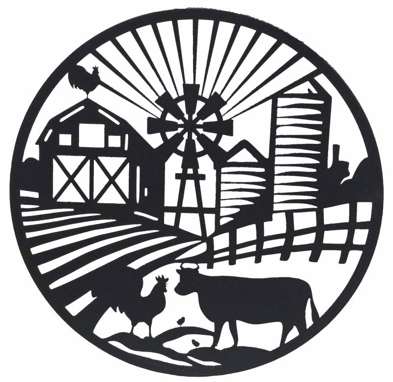 Round Farm Life Metal Wall Art 40cm