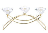 Gold Metal Diamond Shape Tealight Candle Holder Lantern 26cm