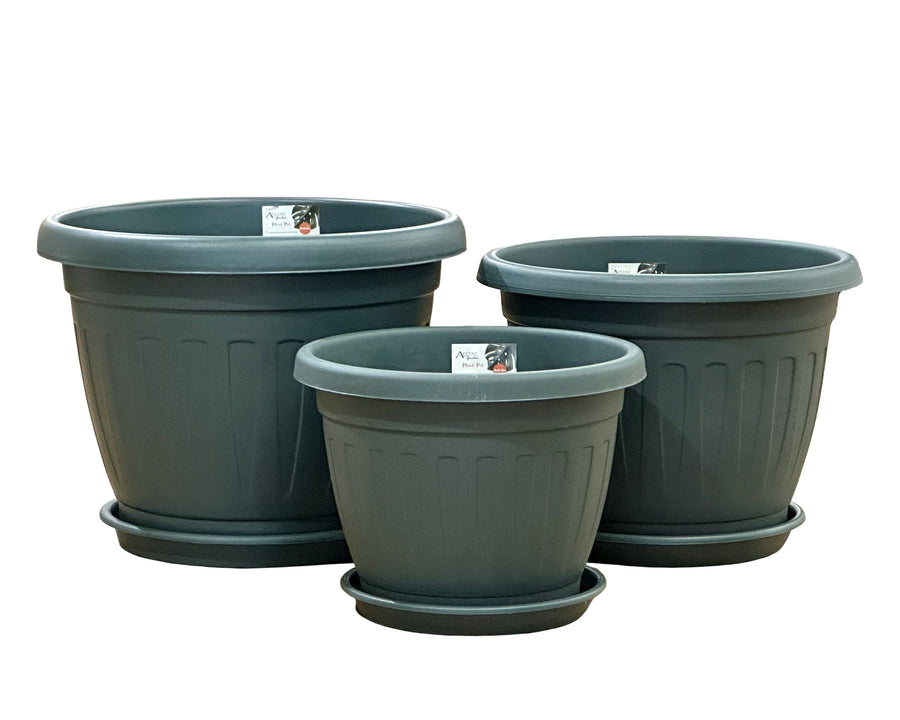 bulk 14 Garden Plastic Pot & Saucer Large Size 39x30cm