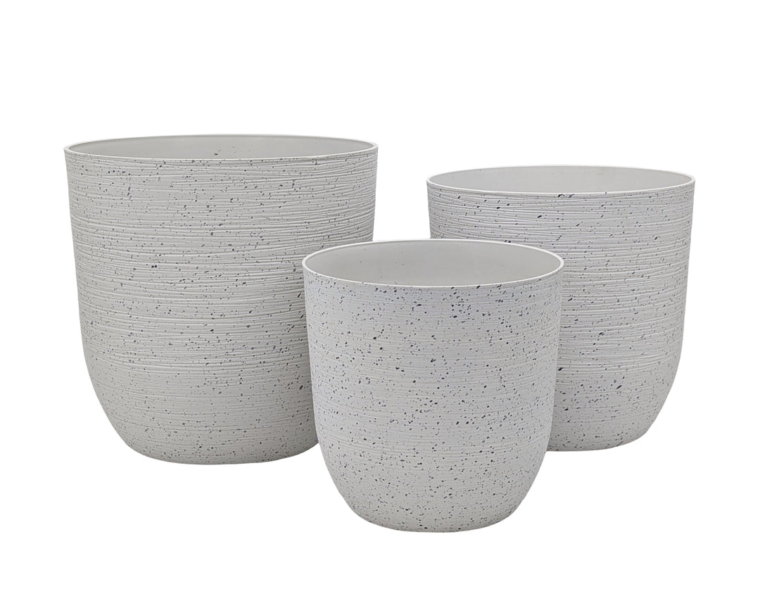 bulk 6 Sandstone Look Thick Plastic Planter Medium Size 30x29cm