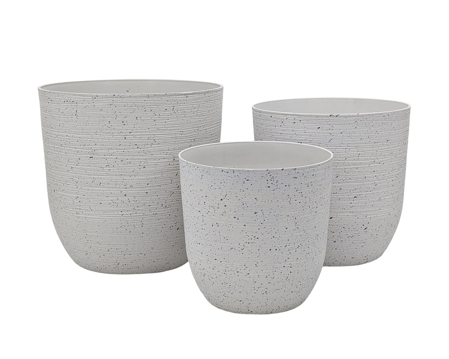 bulk 6 Sandstone Look Thick Plastic Planter Medium Size 30x29cm