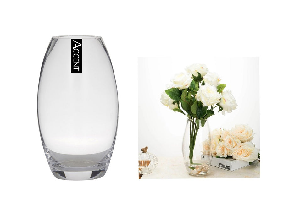 bulk 12 Round Belly Glass Vase 19cm