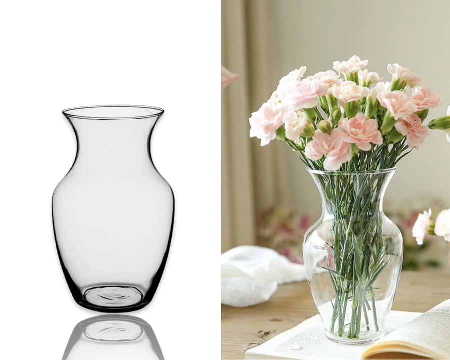 bulk 12 Glass Flare Top Vase 20cm