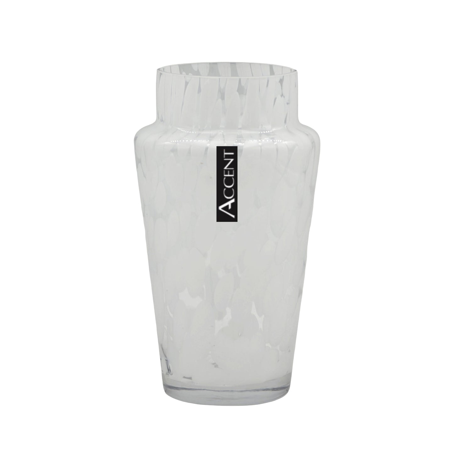 bulk 6 White Speckle Tapered Vase 21cm