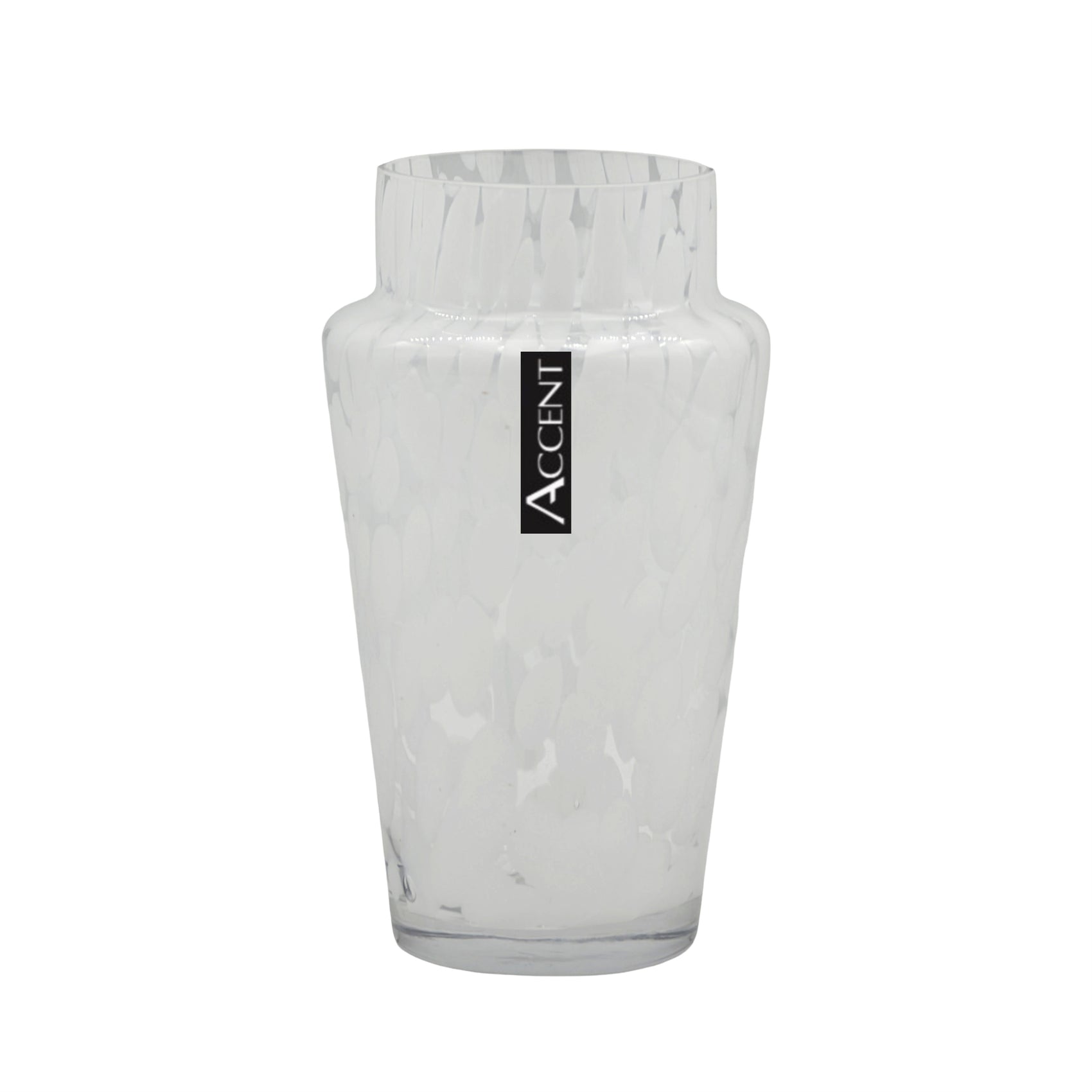 bulk 6 White Speckle Tapered Vase 21cm