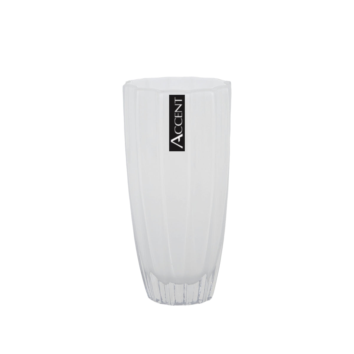 bulk 6 White Concave Ripple Vase 20cm