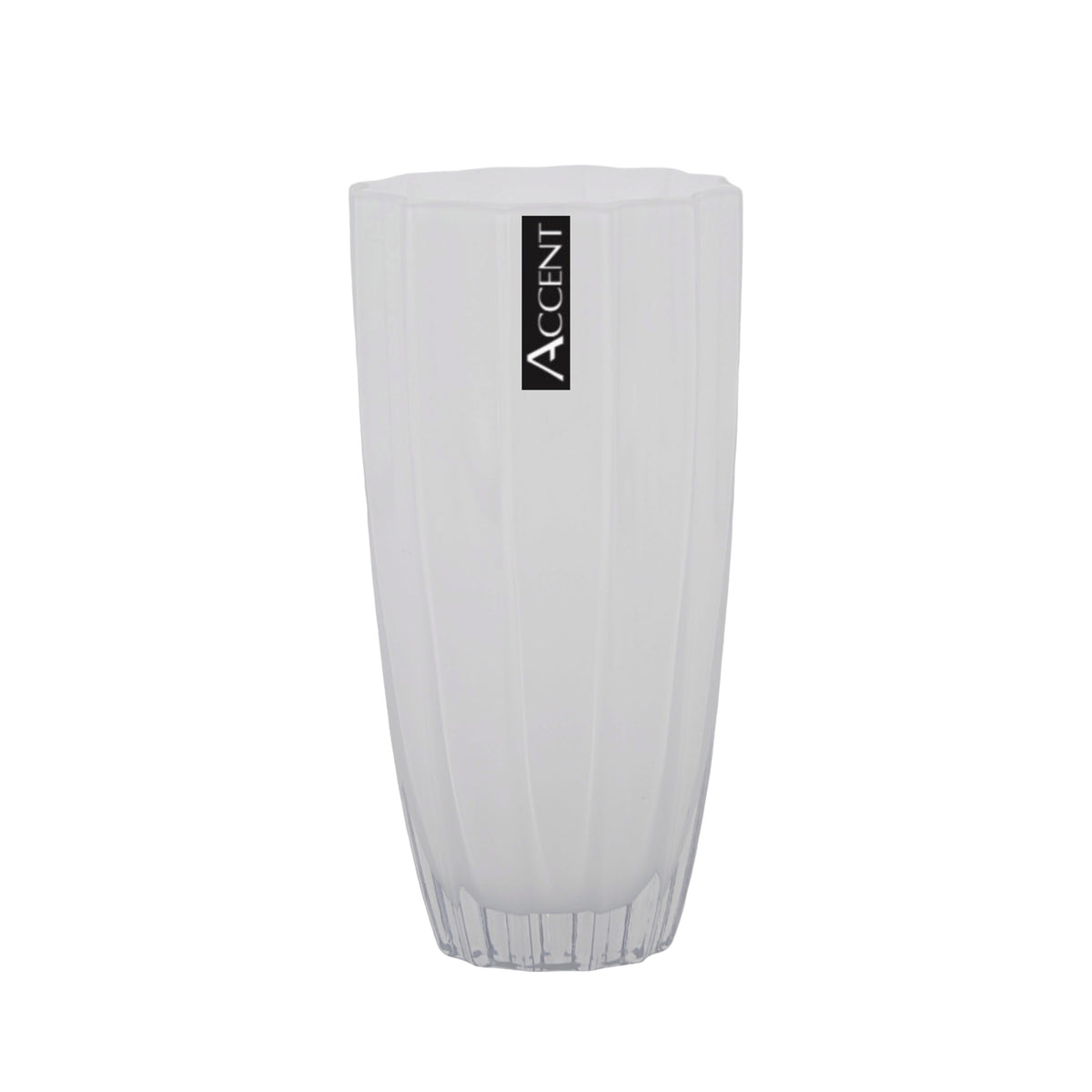 bulk 6 White Concave Ripple Vase 25cm