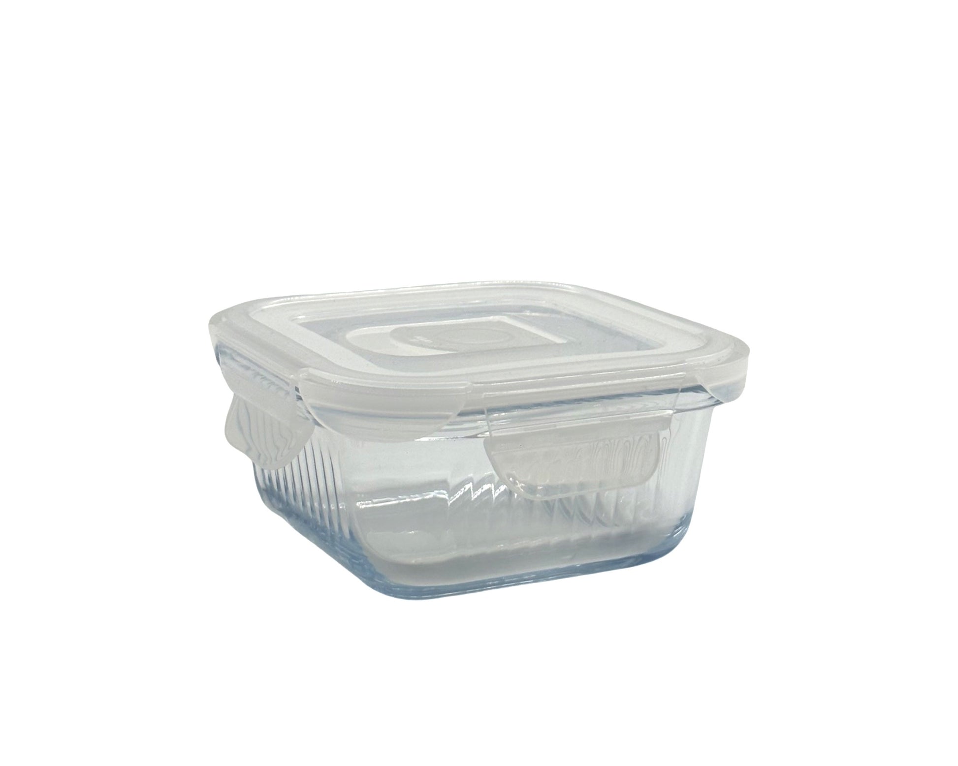 bulk 24 Borosilicate Glass Container W Lid Square 320ml 12x7cm