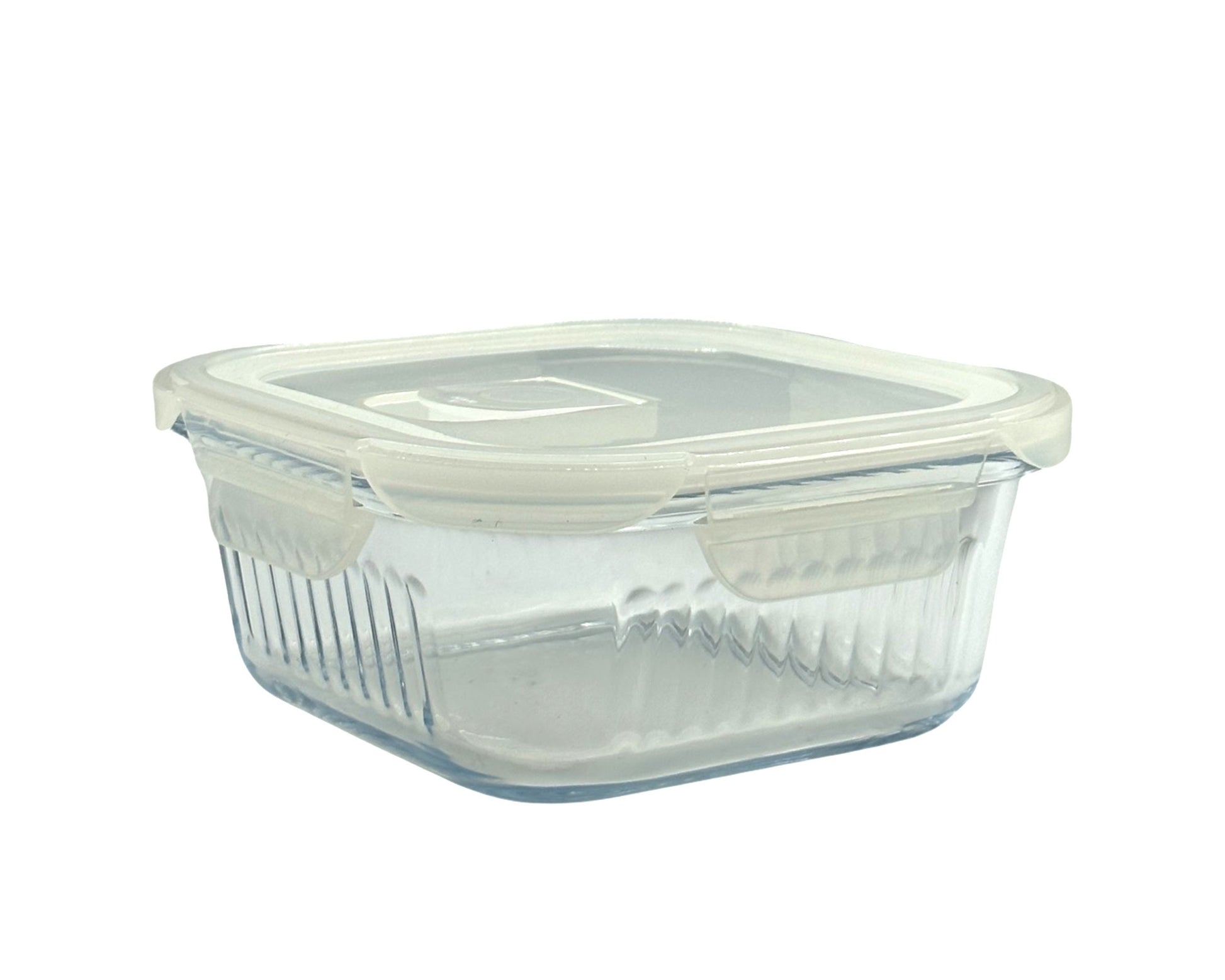 bulk 12 Borosilicate Glass Container W Lid Square 800ml 16x8cm
