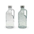 bulk 12 Clear Glass Water Bottle w Handle 1L 2 Assorted 10x25cm
