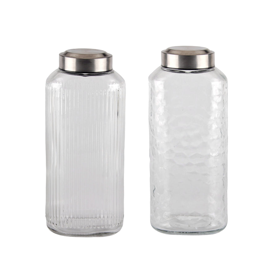 bulk 12 Glass Bottle w Metal Screw Lid 1.3Lt Assort 10x25cm