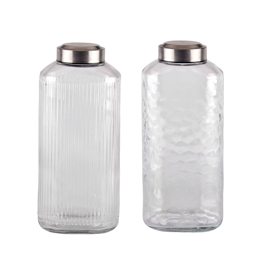 bulk 6 Glass Bottle w Metal Screw Lid 1.8Lt Assort 11x30cm