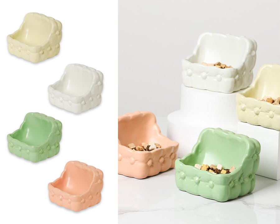 bulk 16 Pet Sofa Shaped Bowl 4 Asst 15x4cm