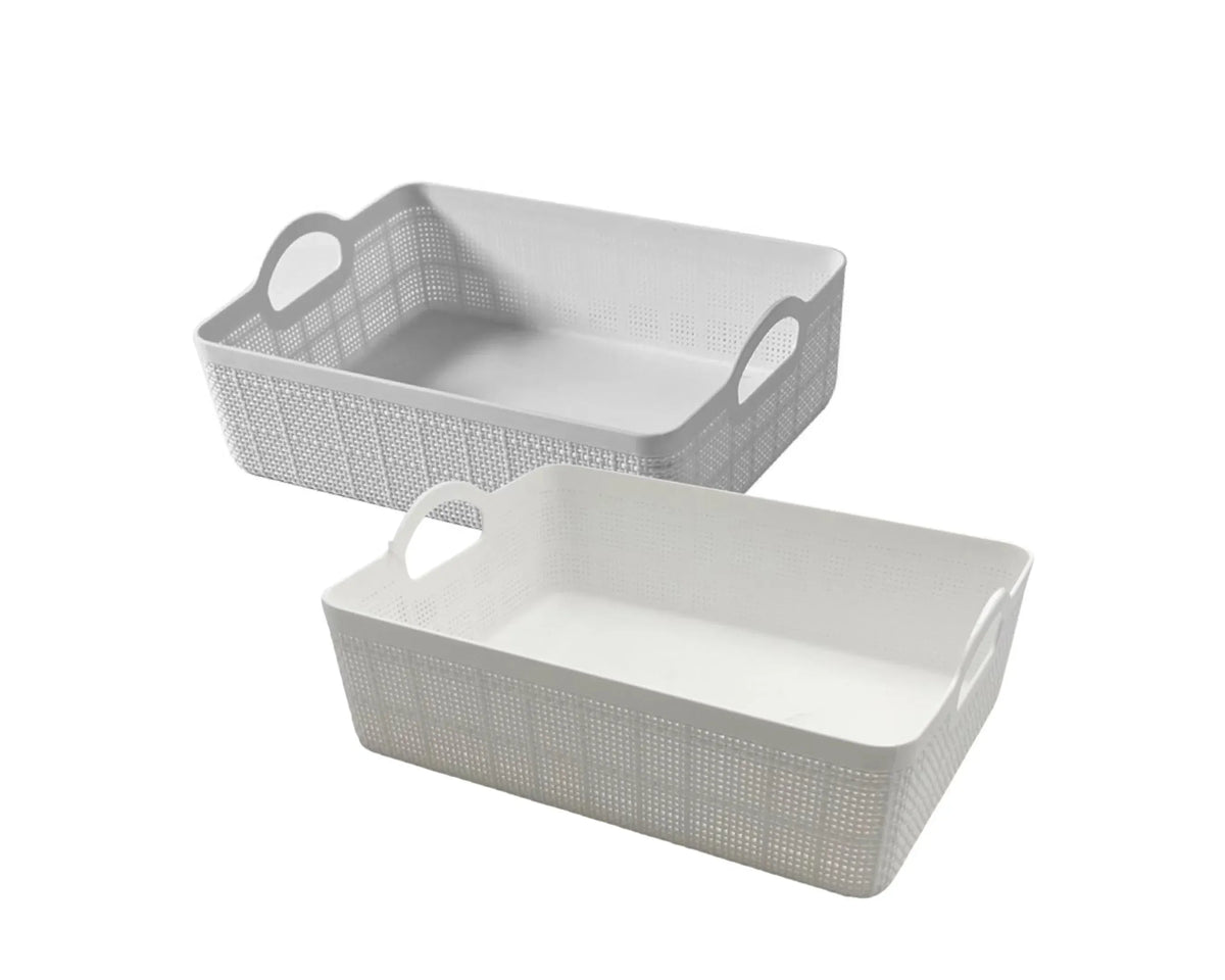 bulk 24 Rect Storage Basket w Handle Assort 210cm