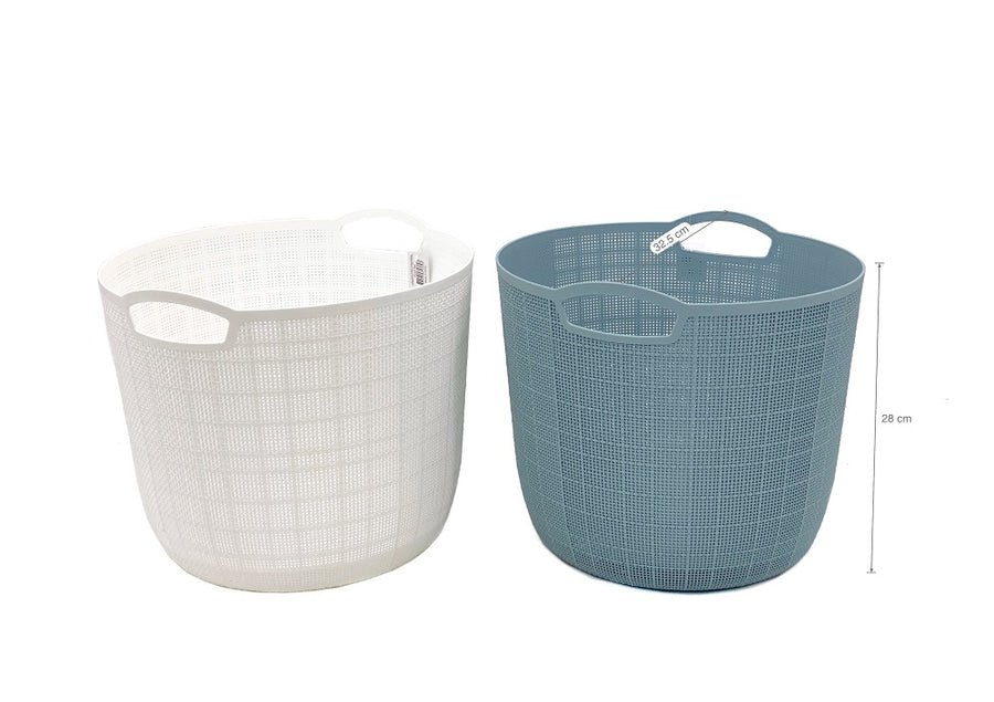 bulk 12 Round Basket w Handle Assort 32cm