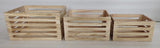 Set 3 Natural Wood Crates 40x22cm