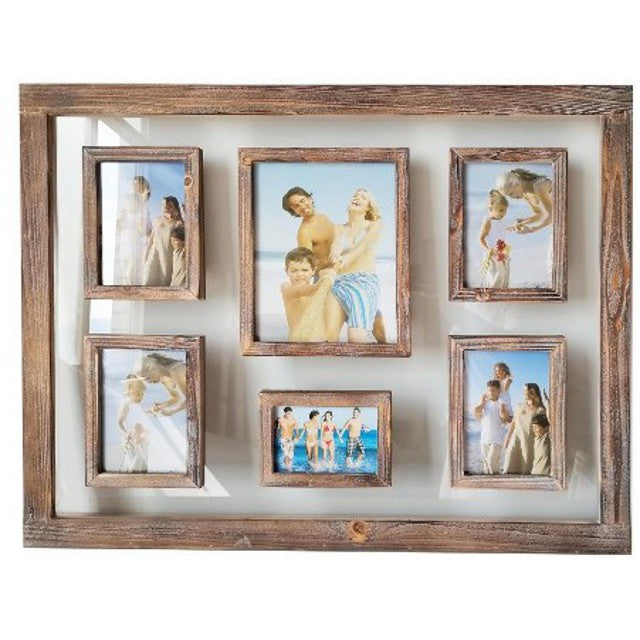 Rustic Glass Front 6 Collage Photo Frame 82cm