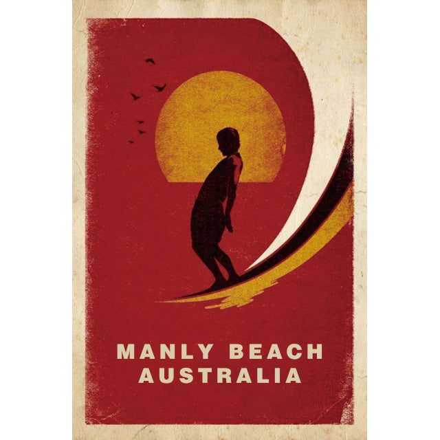 Red Manly Beach 20x30cm