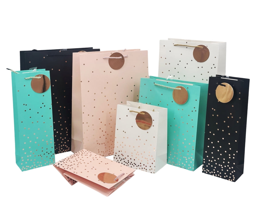 bulk 24 Xlarge Gold Confetti Gift Bag Assort 41cm