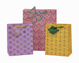 bulk 24 Medium Foiled Luxury Garden Gift Bag 3 Assort 23cm