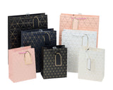bulk 24 Large Foiled Triangles Gift Bag 4 Assort 32cm