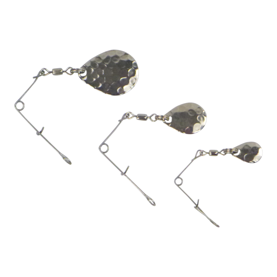 Swimerz Jig Spinner, Large, Hammered Nickel, 5 Pack