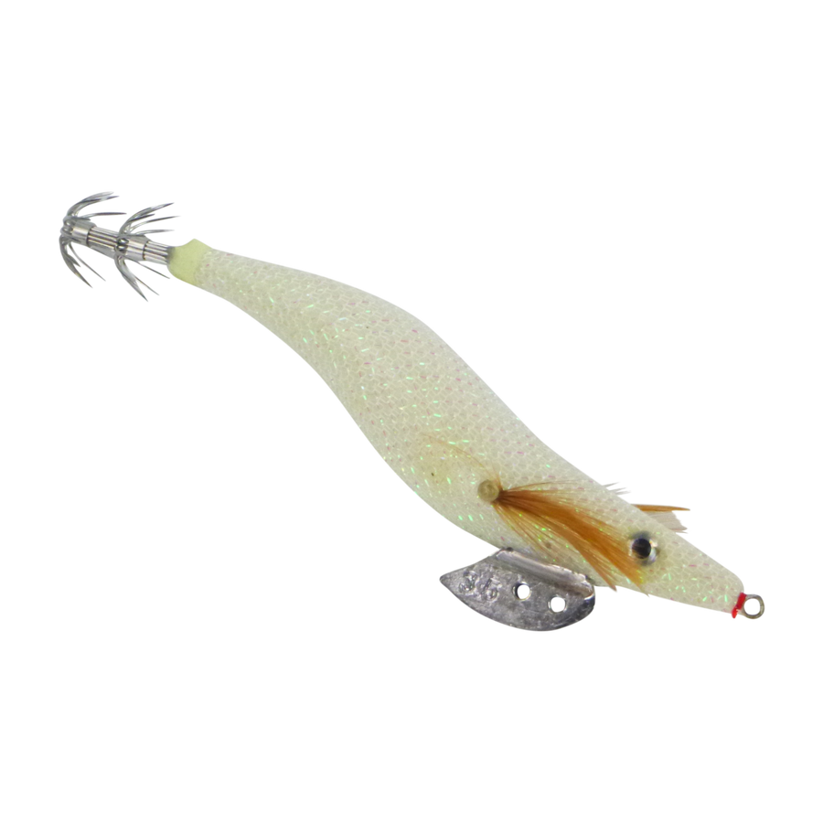 Finesse Rumoika Squid Jig, White Glow, size 3.5, 2 pack
