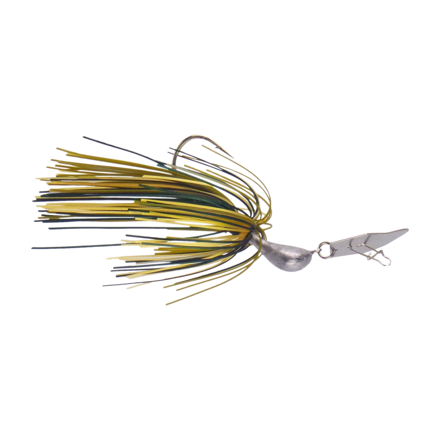 Dekoi 7gm Bladed Swim Jig, Chatterbait, Camo Green, 2 pack