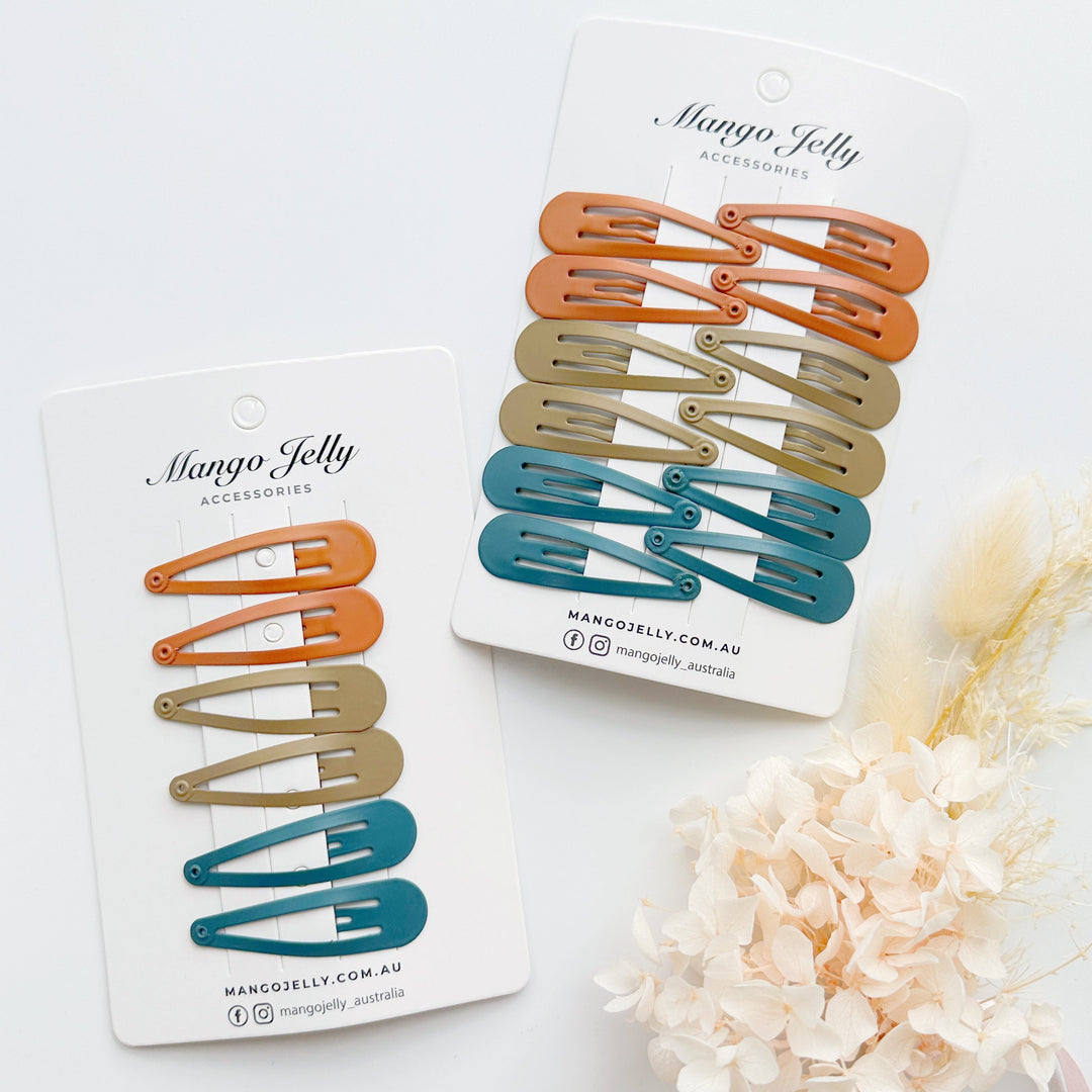 Essential Snap Hair clips - Natural - 12 Pieces