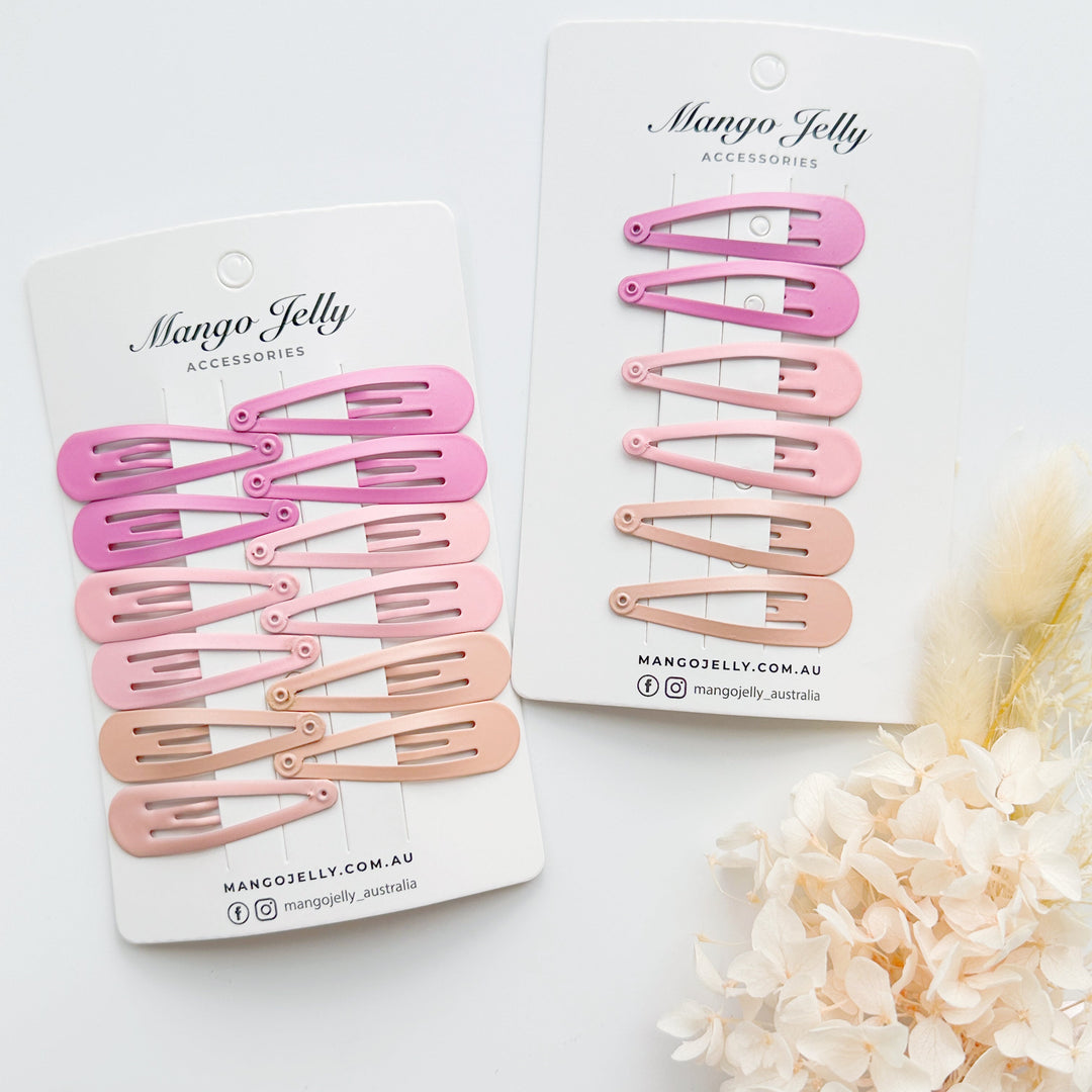 Essential Snap Hair clips - Pink - 6 Pieces