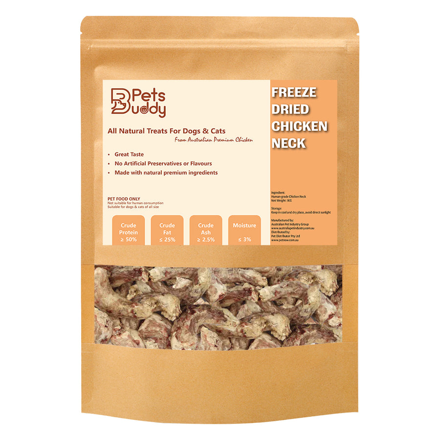 PetsBuddy Freeze Dried Treat Chicken Neck 1kg