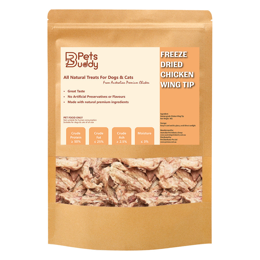 PetsBuddy Freeze Dried Treat Chicken Wing Tip 1kg