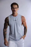HARD HITTERS MEN'S CREW COTTON TANK STEEL BLUE SMALL