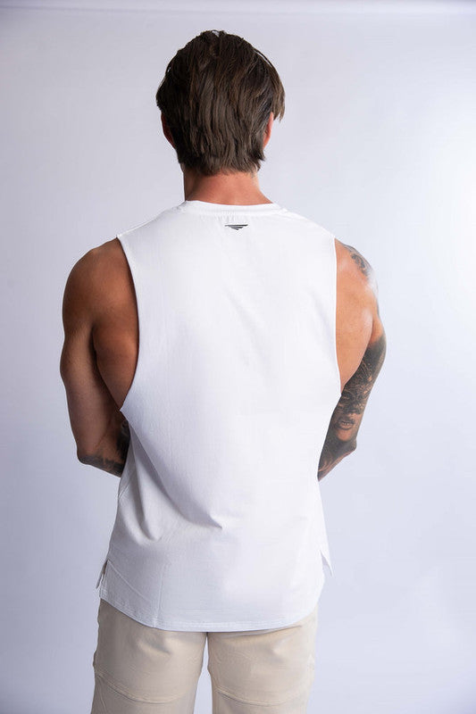 HARD HITTERS MEN'S CREW COTTON TANK WHITE SMALL