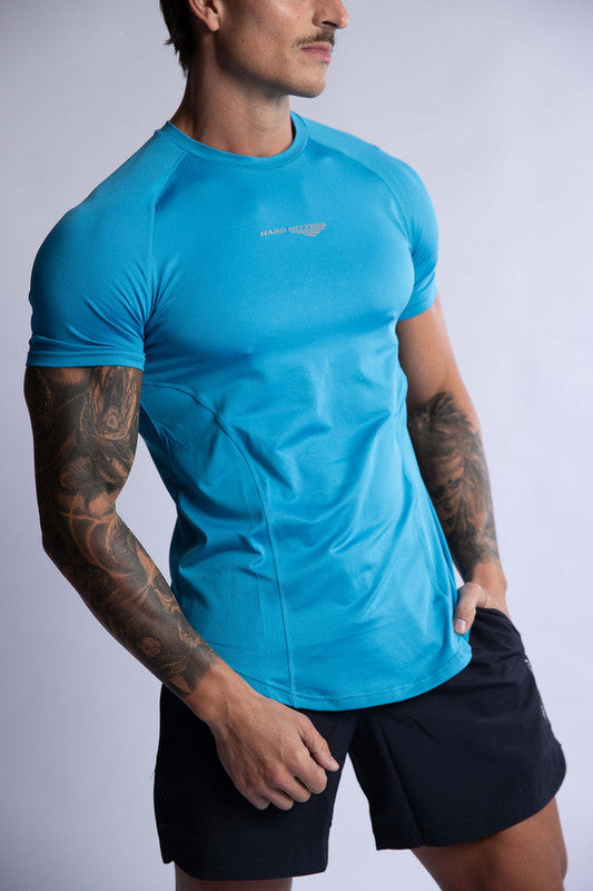 HARD HITTERS PRO-TECH PERFORMANCE TEE MYKONOS BLUE LARGE