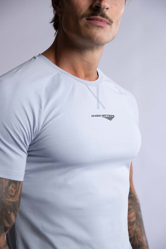 HARD HITTERS RAGLAN CREW TEE STEEL BLUE MEDIUM