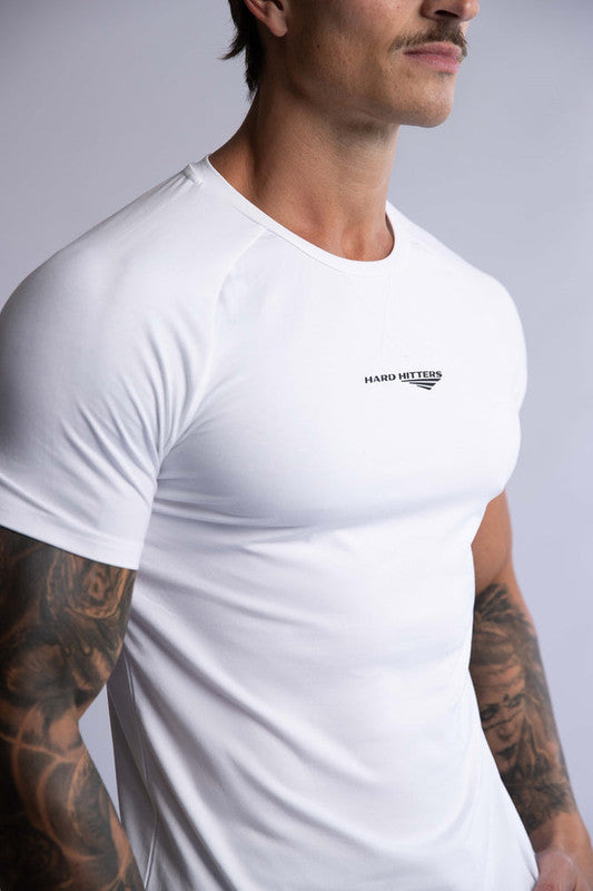 HARD HITTERS RAGLAN CREW TEE WHITE MEDIUM