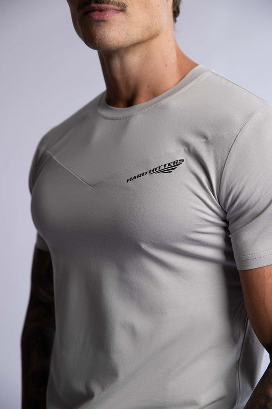 HARD HITTERS SLIM FIT COTTON TEE SILVER BLUE LARGE