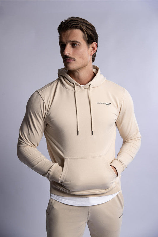 HARD HITTERS SLIM FIT TERRY HOODIE BEIGE SMALL