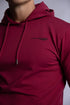 HARD HITTERS SLIM FIT TERRY HOODIE BURGUNDY MEDIUM