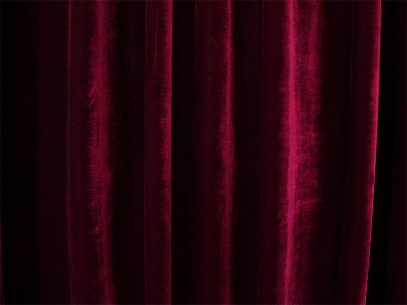 Long 4-Way Stretch Velvet Curtains 600x265cm with 30 hooks Pinch Pleat Burgundy