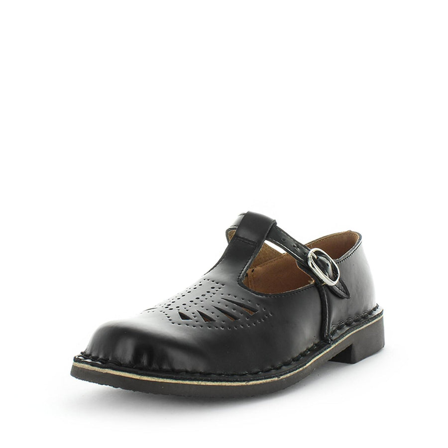 WILDE SCHOOL Girl's JENNY-Snr School Black Off Shine Shoe 8US
