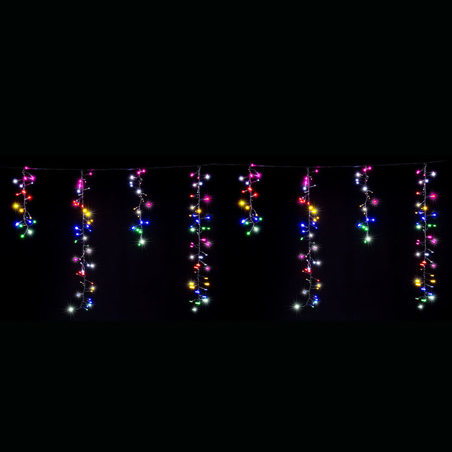 LED Dancing Cluster Icicles 9m Available in 2 Options - Multicolor (6 Colors)