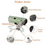 2600W Portable Folding Gas Camping Stove Green