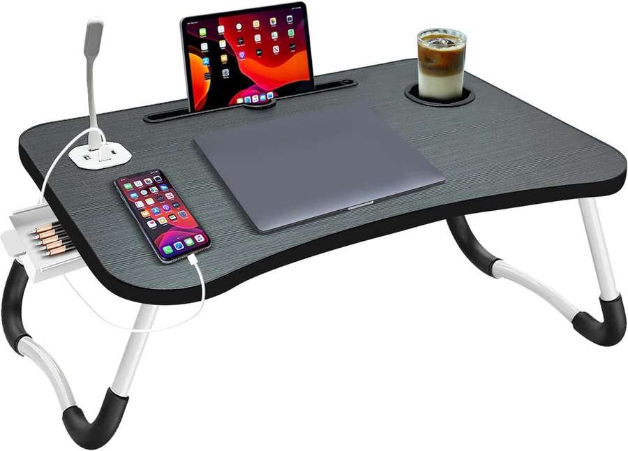 NNECN Laptop Desk Bed Table Tray Folding Breakfast Table Portable Lap Standing Desk Notebook Stand Reading Holder for Be