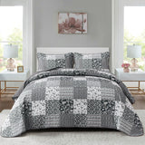 Lush Blush patch Floral 3 Pc Bedspread & Pillow Cover Set