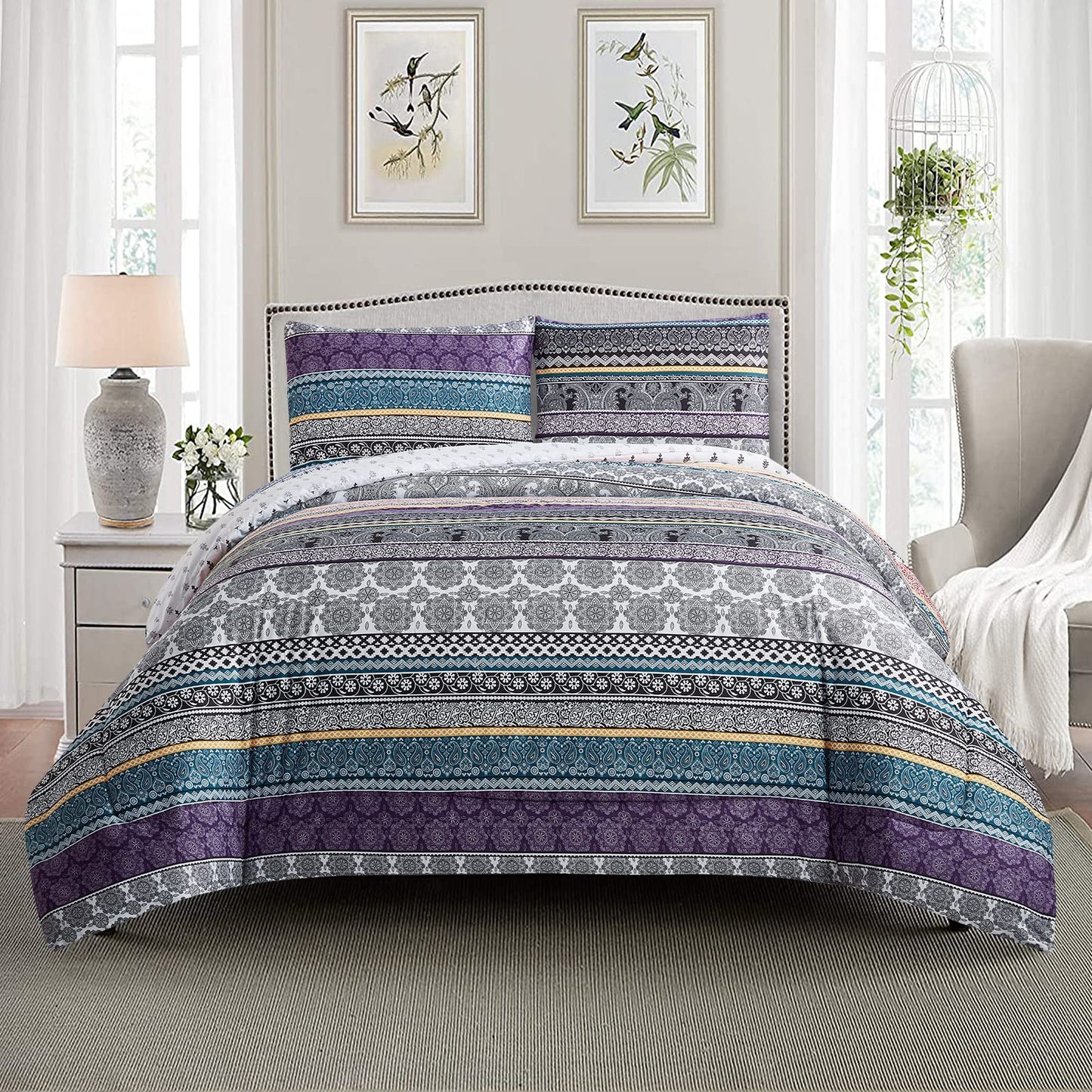 Whimsical Winter Frosty Elegant 3 Pc Comforter & Pillow Cover Set