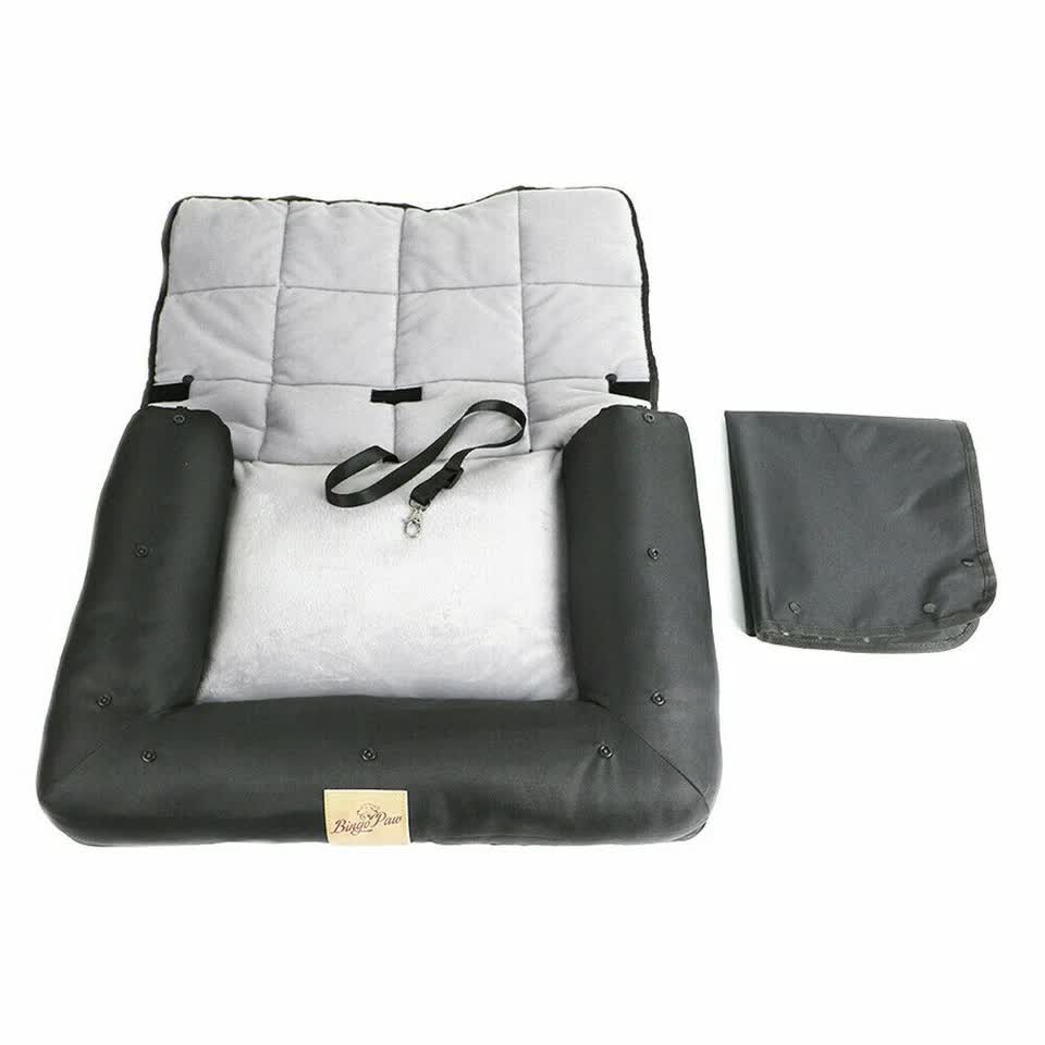 Small Waterproof Dog Car Seat Bed with Safety Belt